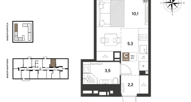 Студия, 21&nbsp;м²