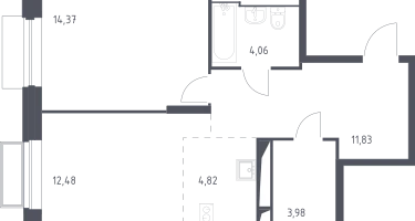Студия, 51&nbsp;м²