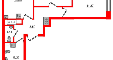2-к. квартира, 59 м²
