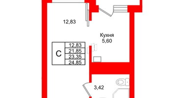 Студия, 23&nbsp;м²