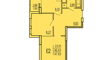 2-к. квартира, 47&nbsp;м²