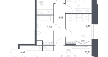 3-к. квартира, 73&nbsp;м²