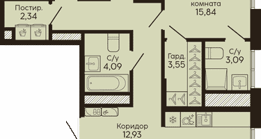 3-к. квартира, 105&nbsp;м²