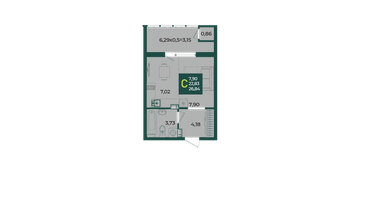 Студия, 26&nbsp;м²