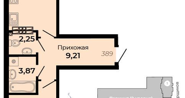1-к. квартира, 44&nbsp;м²
