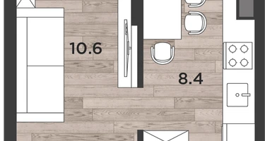 1-к. квартира, 26 м²