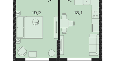 1-к. квартира, 40&nbsp;м²
