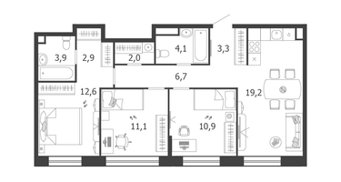 3-к. квартира, 76&nbsp;м²