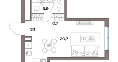 Студия, 28&nbsp;м²