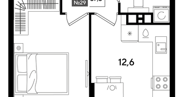 1-к. квартира, 37 м²