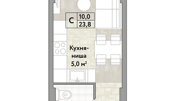 Студия, 23 м²