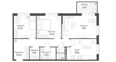 3-к. квартира, 72&nbsp;м²