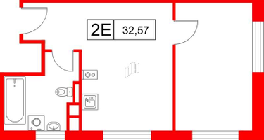 1-к. квартира, 32&nbsp;м²