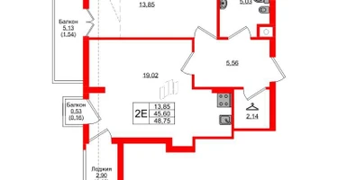 1-к. квартира, 48&nbsp;м²