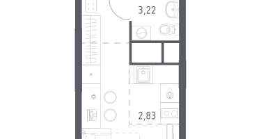 Студия, 19&nbsp;м²