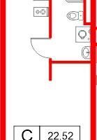 Студия, 22 м²