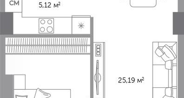 2-к. квартира, 55&nbsp;м²
