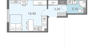 Студия, 23&nbsp;м²