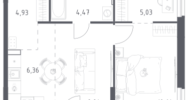 Студия, 42&nbsp;м²