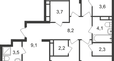 4-к. квартира, 115 м²