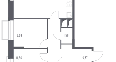 Студия, 58&nbsp;м²