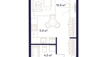Студия, 32 м²
