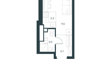 Студия, 18&nbsp;м²
