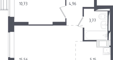 Студия, 39&nbsp;м²