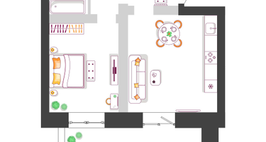 1-к. квартира, 49&nbsp;м²