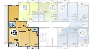 3-к. квартира, 83&nbsp;м²