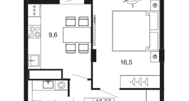 1-к. квартира, 40 м²