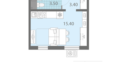Студия, 22&nbsp;м²