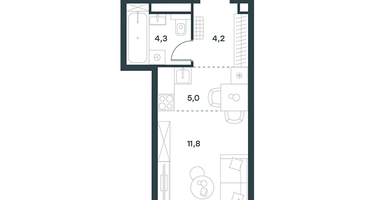 Студия, 25&nbsp;м²