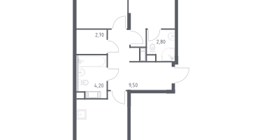 2-к. квартира, 59&nbsp;м²