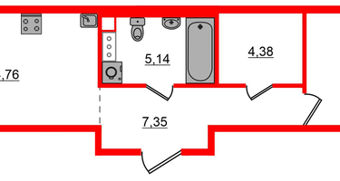 1-к. квартира, 48&nbsp;м²