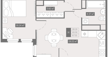 2-к. квартира, 67&nbsp;м²