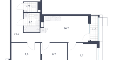 3-к. квартира, 65&nbsp;м²