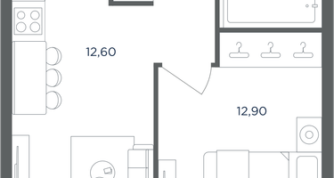1-к. квартира, 34 м²