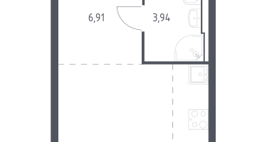 Студия, 25&nbsp;м²