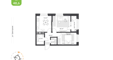 2-к. квартира, 48 м²