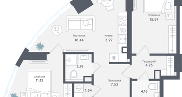 2-к. квартира, 70&nbsp;м²