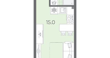 Студия, 21 м²