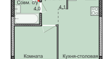 1-к. квартира, 35&nbsp;м²