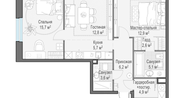 2-к. квартира, 69&nbsp;м²