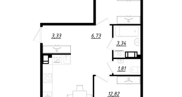 2-к. квартира, 64&nbsp;м²