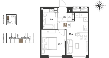 1-к. квартира, 33&nbsp;м²