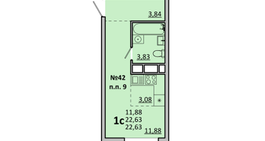 Студия, 22&nbsp;м²