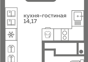 Студия, 21&nbsp;м²