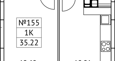 1-к. квартира, 35 м²
