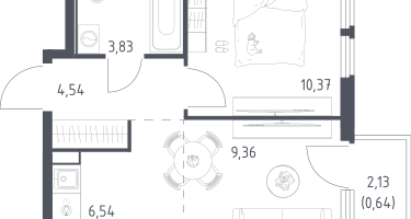 Студия, 35&nbsp;м²